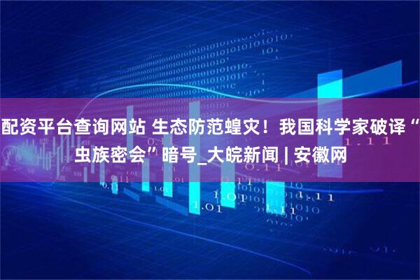 配资平台查询网站 生态防范蝗灾！我国科学家破译“虫族密会”暗号_大皖新闻 | 安徽网
