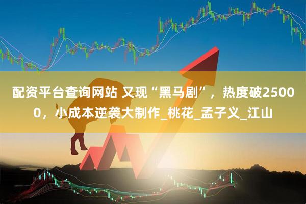 配资平台查询网站 又现“黑马剧”，热度破25000，小成本逆袭大制作_桃花_孟子义_江山