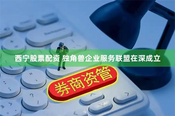 西宁股票配资 独角兽企业服务联盟在深成立